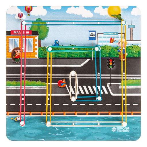 Настольная игра. Геоборд с доп. элементами Машинки 20х20 см - Лесная мастерская фото 6