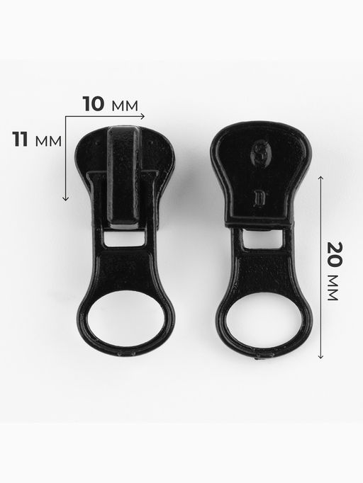 Цена за 100 шт. Бегунок для молнии «Трактор», №5, чёрный