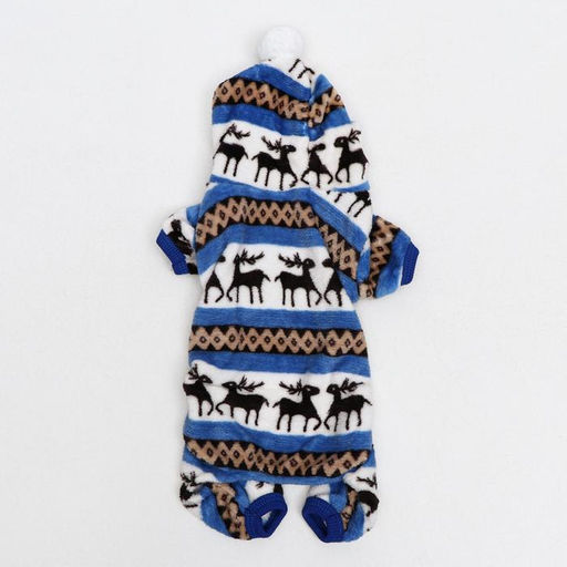 Комбинезон Олени с капюшоном, размер L (ДС 35 см, ОГ 45 см, ОШ 35 см), голубой - Simaland фото 12