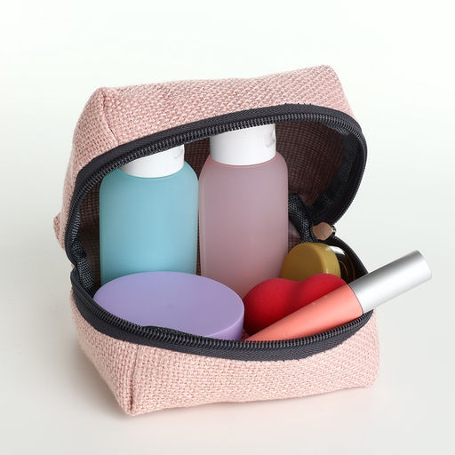 Косметичка женская на молнии, объёмная, маленькая, мягкая, розовая - Simaland фото 4