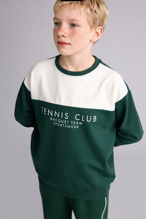 Regular Pamuklu Fit Bask_l_ Sweatshirt Erkek _ocuk - Defacto фото 3