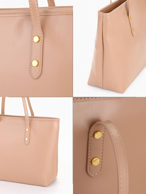 Сумка-шопер женская на молнии, размер 30.5×12×27 см, однотонная, бежевая