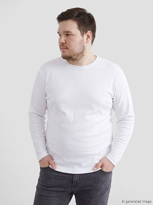 Bisiklet Yaka Uzun Kollu Erkek Ti??rt