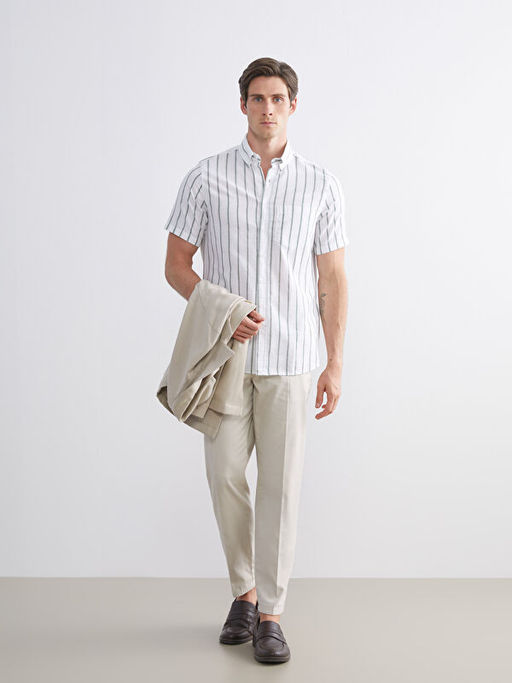 Regular Fit ?izgili Erkek G?mlek