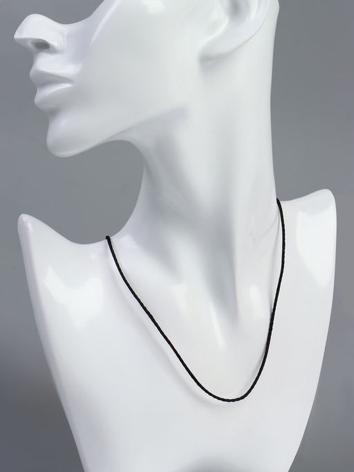 Цена за 10 шт. Шнурок текстильный с винтовым замком, 50 см, чёрный