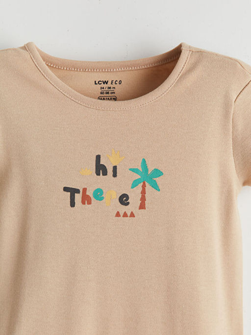 Bisiklet Yaka Bask?l? Erkek Bebek Tulum