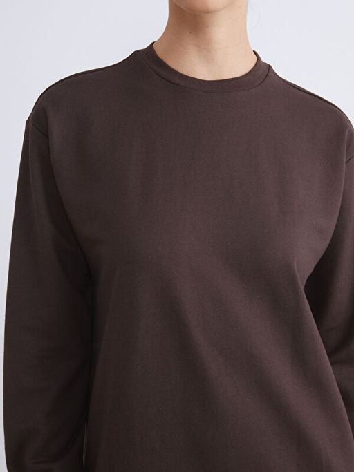 Bisiklet Yaka Sweatshirt Elbise