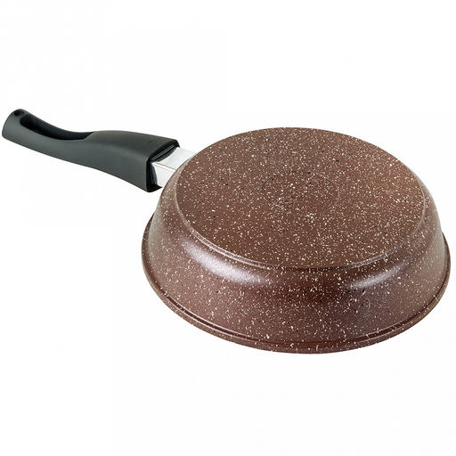 Сковорода с тефлоновым покрытием д24см "Шоколад", h6,5см, s0,4см, съемная ручка из термостойкого пластика (Россия)