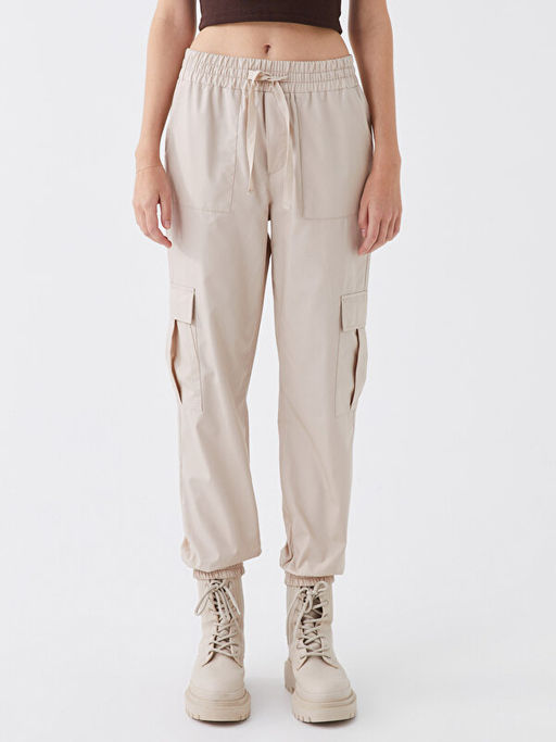 Beli Lastikli Standart Fit Kad?n Kargo Pantolon