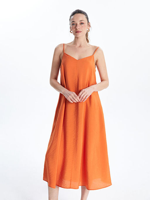 V Yaka M?slin Elbise