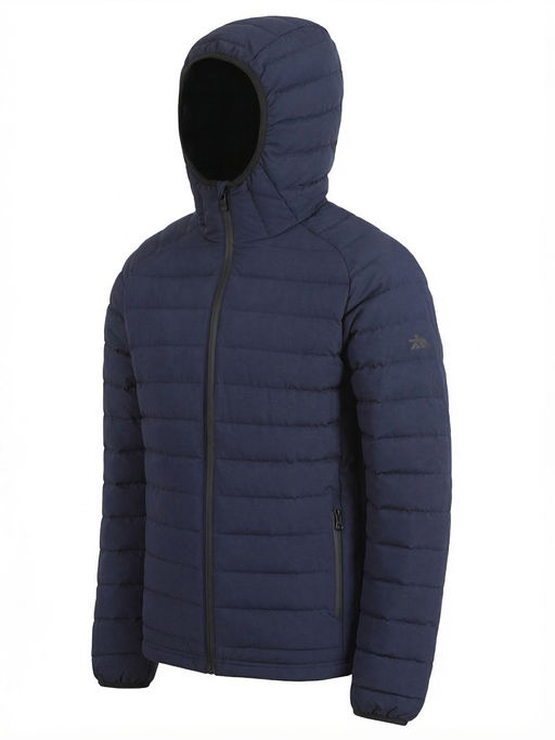 Куртка мужская стёганая с капюшоном с графеновой подкладкой темно-синего цвета 9623_1TS