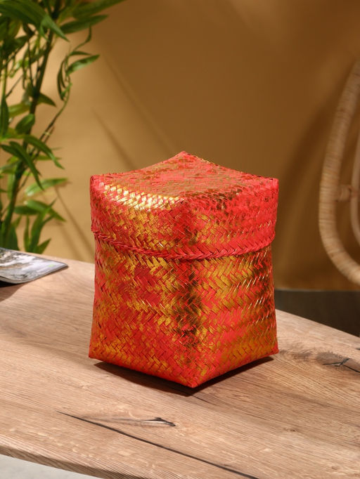 Корзинка плетёная «Голден», 16×16×23 см, розовая