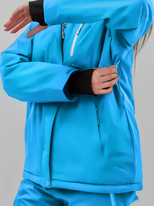 Горнолыжная куртка женская зимняя синего цвета 7015_1S - Chunmai фото 10