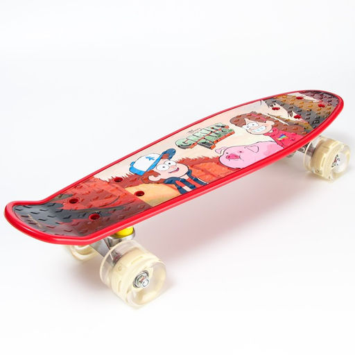 Пенниборд Gravity Falls 56 х 16 см, колёса световые PU 60х45 мм, ABEC 7, цвет бордовый - Disney фото 2