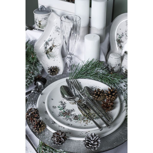 Тарелка фарфоровая Доляна «Лесная сказка», d=25,5 см, цвет белый