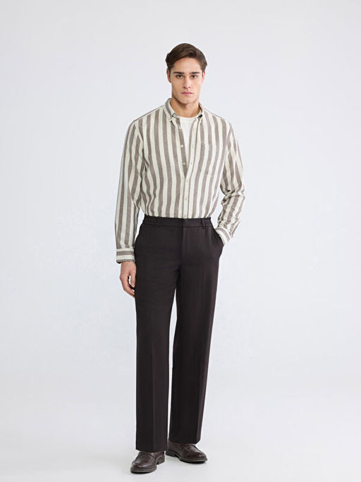 Regular Fit ?izgili Erkek G?mlek