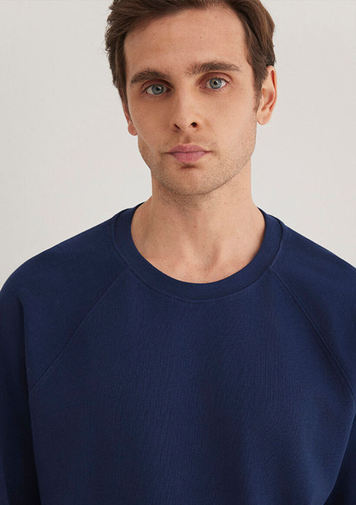 Uzun Kollu Lacivert Tisort - Mavi фото 6