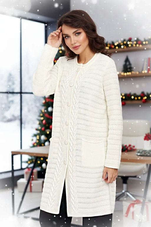Кардиган 351979/молочный
