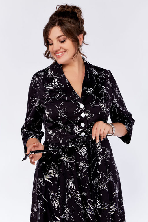 Блуза Swallow 803.2 черный+серебряный узор фото 381