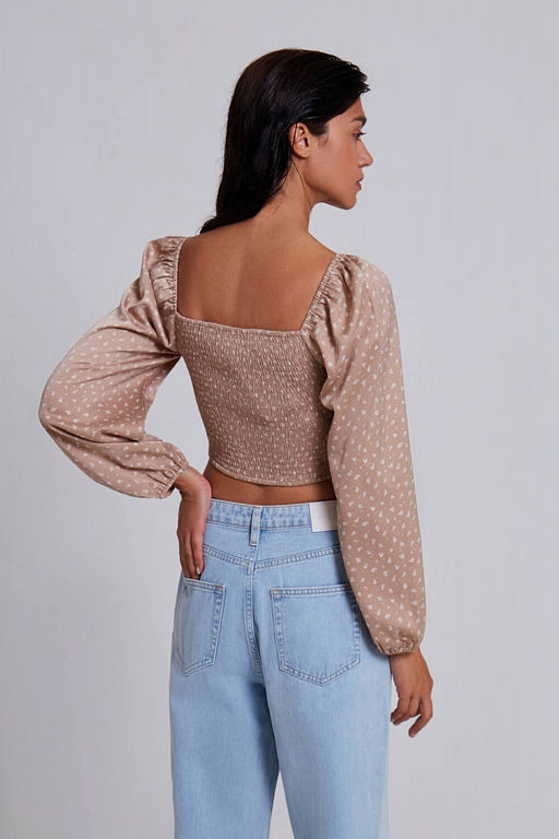 Бежевый топ с драпировкой - Incity фото 7