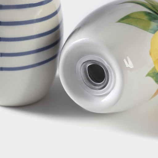 Набор для специй Доляна Лимон, солонка, перечница 130 мл, доломит, белый, синий  фото 4