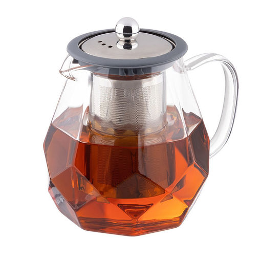 Чайник заварочный 820мл AROMA из боросиликатного стекла, корус с гранями арт. 106791