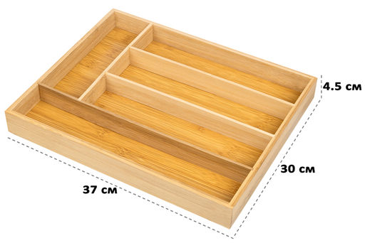 Лоток для столовых приборов 37*30*4,5 см бамбук - Elan gallery фото 2