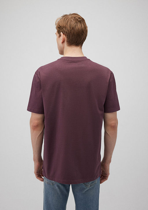 Cep Detayl? Bordo Basic Tisort - Mavi фото 4