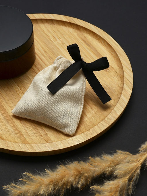 Цена за 50 шт. Мешочек подарочный «Нежность», 8.5×7 см, бежево-чёрный