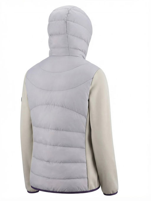 Куртка женская гибридная стёганая с капюшоном с графеновой подкладкой серого цвета 9630_1Sr