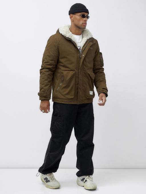 Куртка молодежная мужская зимняя с мехом темно-коричневого цвета 2611TK - Mtforce фото 9