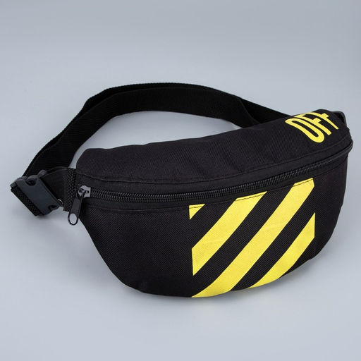 Сумка поясная, отдел на молнии, чёрная