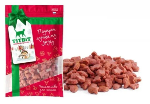 Титбит Крекер рыбки для кошек со вкусом курица-кошачья мята 80 г