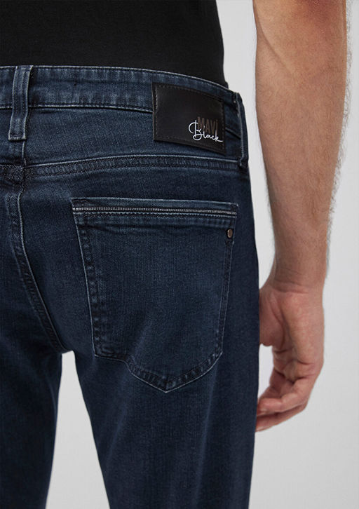Jake Lux Black Puslu Vintage Koyu Mavi Jean Pantolon  фото 7