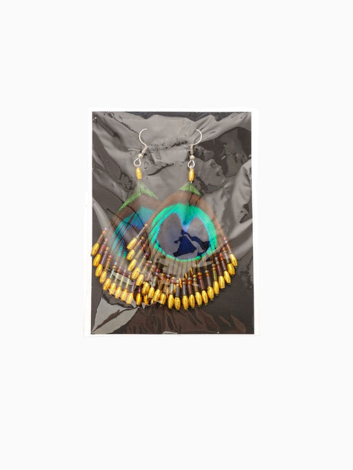 Серьги «Павлин», 5×8 см, жёлтые