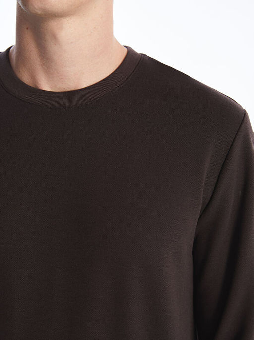 Bisiklet Yaka Uzun Kollu Erkek Sweatshirt