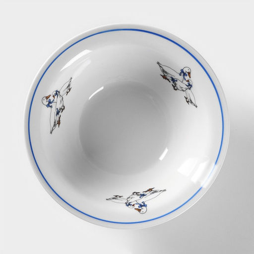 Салатник Добрушский завод «Гуси», 550 мл, фарфор, белая, рисунок МИКС