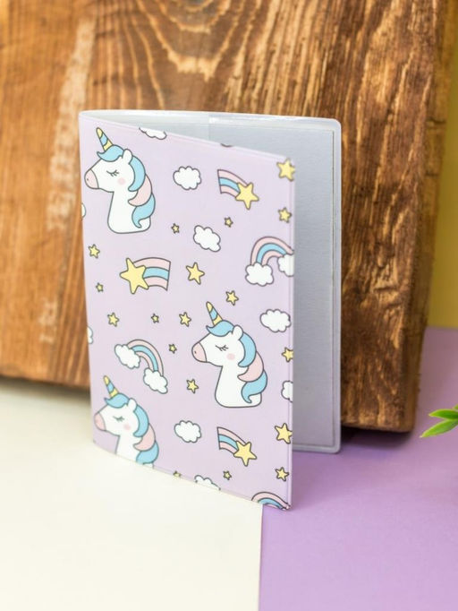 ОБЛОЖКА ДЛЯ ПАСПОРТА "Rainbow Unicorn", плотность 600 мкм
