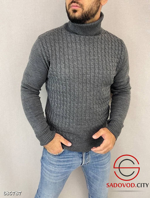 Свитер мужской с воротником стойка