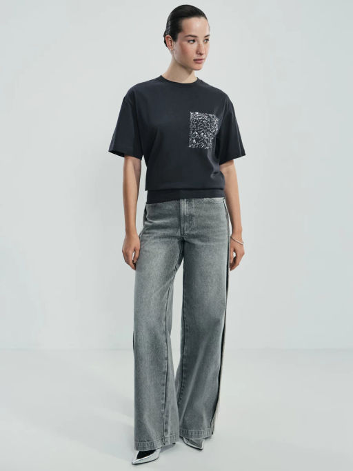 Футболка из хлопка с декоративным карманом / Zarina