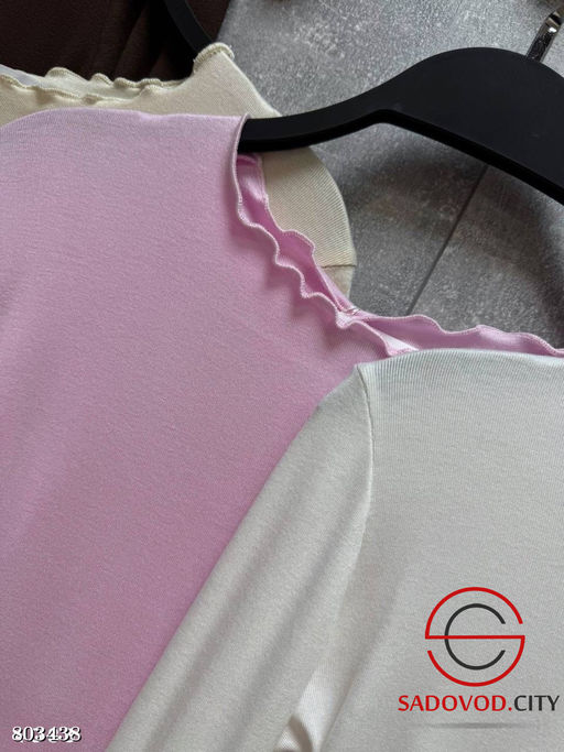 Трикотажный лонгслив с волнообразными краями - Bruno фото 10