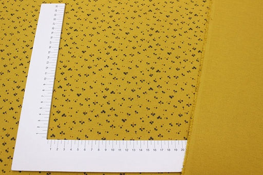 Теплый хлопок Ягодная мириада цв.горчично-желтый, ш.1.50м, хлопок-100%, 150гр/м.кв - Купава фото 5