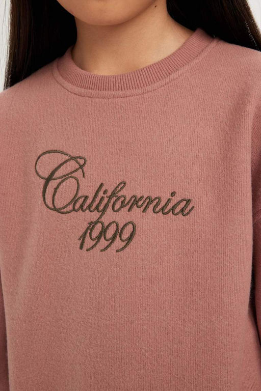 Толстовка с короткими рукавами из ткани селаник стандартного кроя для девочек и принтом с надписью Selanik - Defacto фото 6