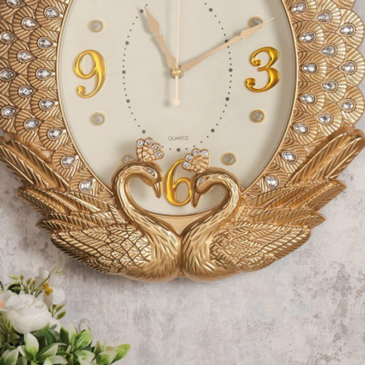 Часы настенные Павлины 41х47 см / 4514ZT /уп 12/ золото - Галеонтрейд фото 4