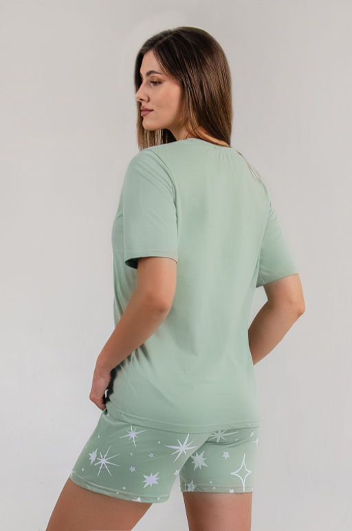 Арт. 9175 Пижама с шортами 42-50 (5шт) Цвет:полынь - Калинка фото 4