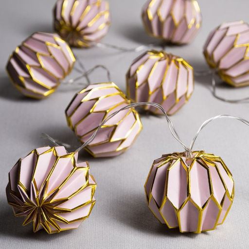 УЦЕНКА Гирлянда Нить 2 м с насадками Бумажный фонарик розовый, IP20, 10 LED, от батареек AAх2, прозрачная нить, свечение тёплое белое - Luazon lighting фото 5