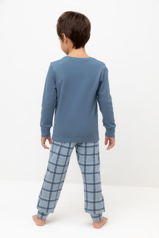 К 1541/синий джинс,шотландская клетка пижама дет - Crockid фото 5