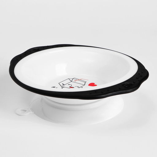 Тарелка M&B «Люблю есть», на присоске 250 мл, в наборе вилка, ложка