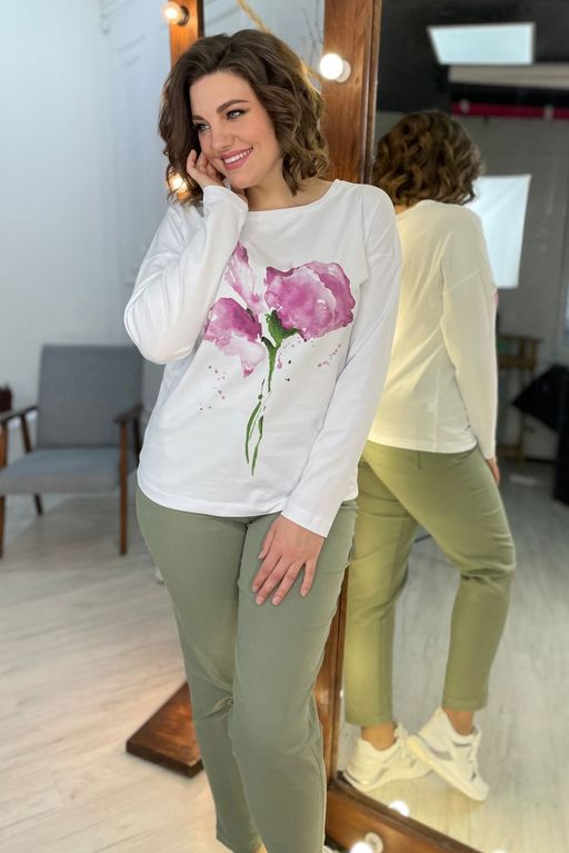 Свитшот Rumoda 2061/1 белый/лаванда  фото 6