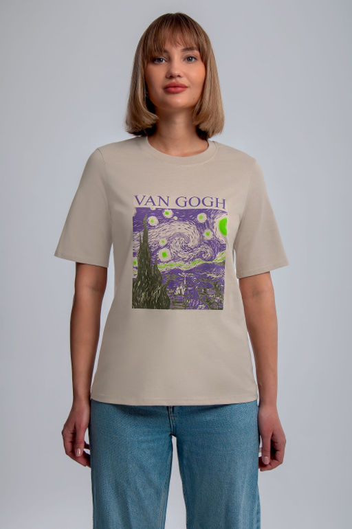 Арт. 31107 Футболка женская 44-52 (5 шт) Цвет:бежевый - Калинка фото 8